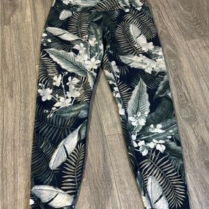 Tropical Leaf Print Leggings